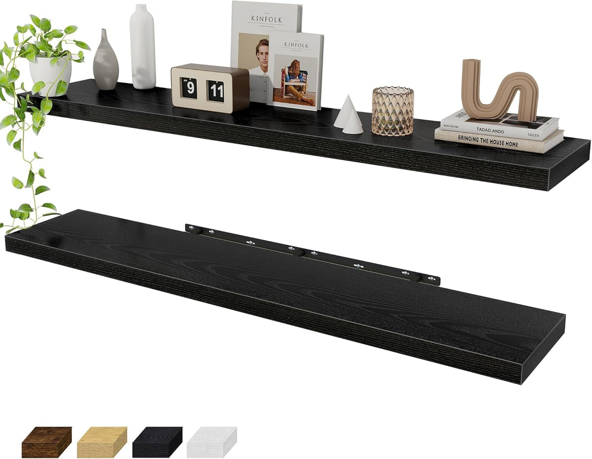 Fun Memories 55 Inch Floating Shelves for Wall 2 Pack Shelves for Bedroom|Kitchen|Bathroom 55 x 9.3