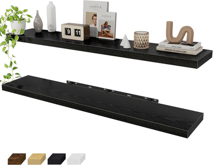 Fun Memories 55 Inch Floating Shelves for Wall 2 Pack Shelves for Bedroom|Kitchen|Bathroom 55 x 9.3