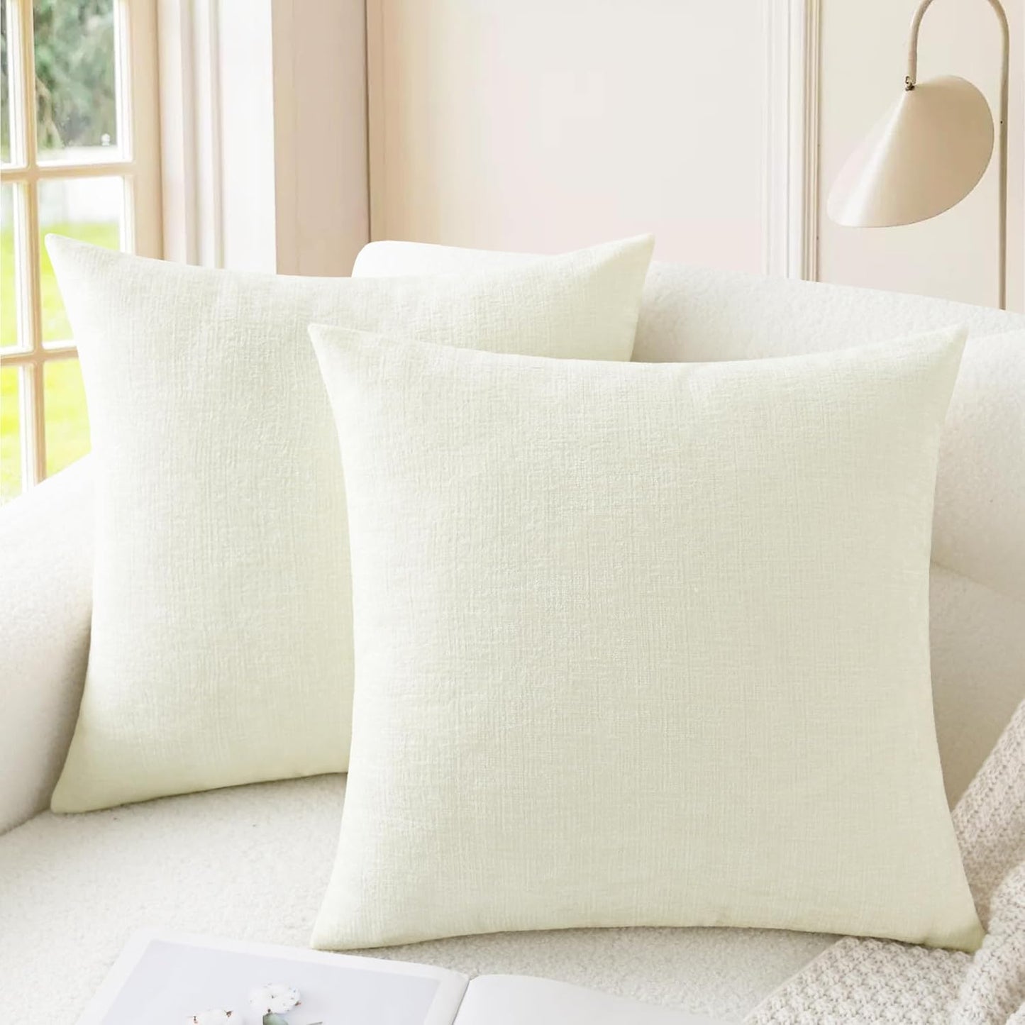 CaliTime Throw Pillow Covers Decorative 20 X 20 Inches Pack of 2 Cozy Chenille Cushion Cases for