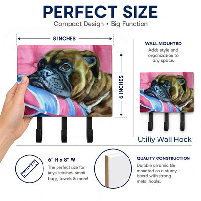 Caroline's Treasures 7347TH68 Fawn Boxer Leash or Key Holder, Wall Hooks, Key Hooks Holder, Coat