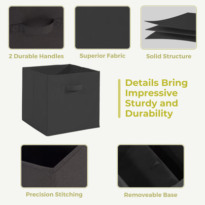 11x11 Storage Bins, Set of 3 Storage Cubes, Collapsible Cube Storage Box, Fabric Closet Organizers