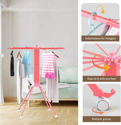 Clothes Drying Rack Foldable & Collapsible Drying Racks with 4-Leg Octopus Design, Large Capacity