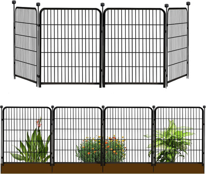 Garden Fencing 36 Inch High, 4 Panels Total 8.9 Ft(L) Dog Fence Outdoor for Yard, 4 One-Sided