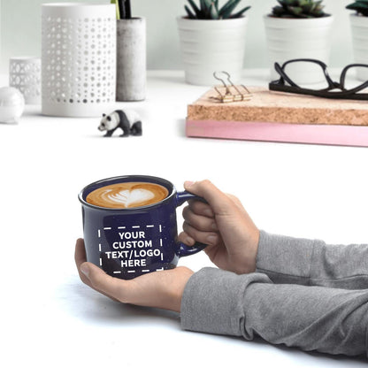 DISCOUNT PROMOS Custom Ceramic Campfire Coffee Mugs 13 oz. Set of 1, Personalized Bulk Pack