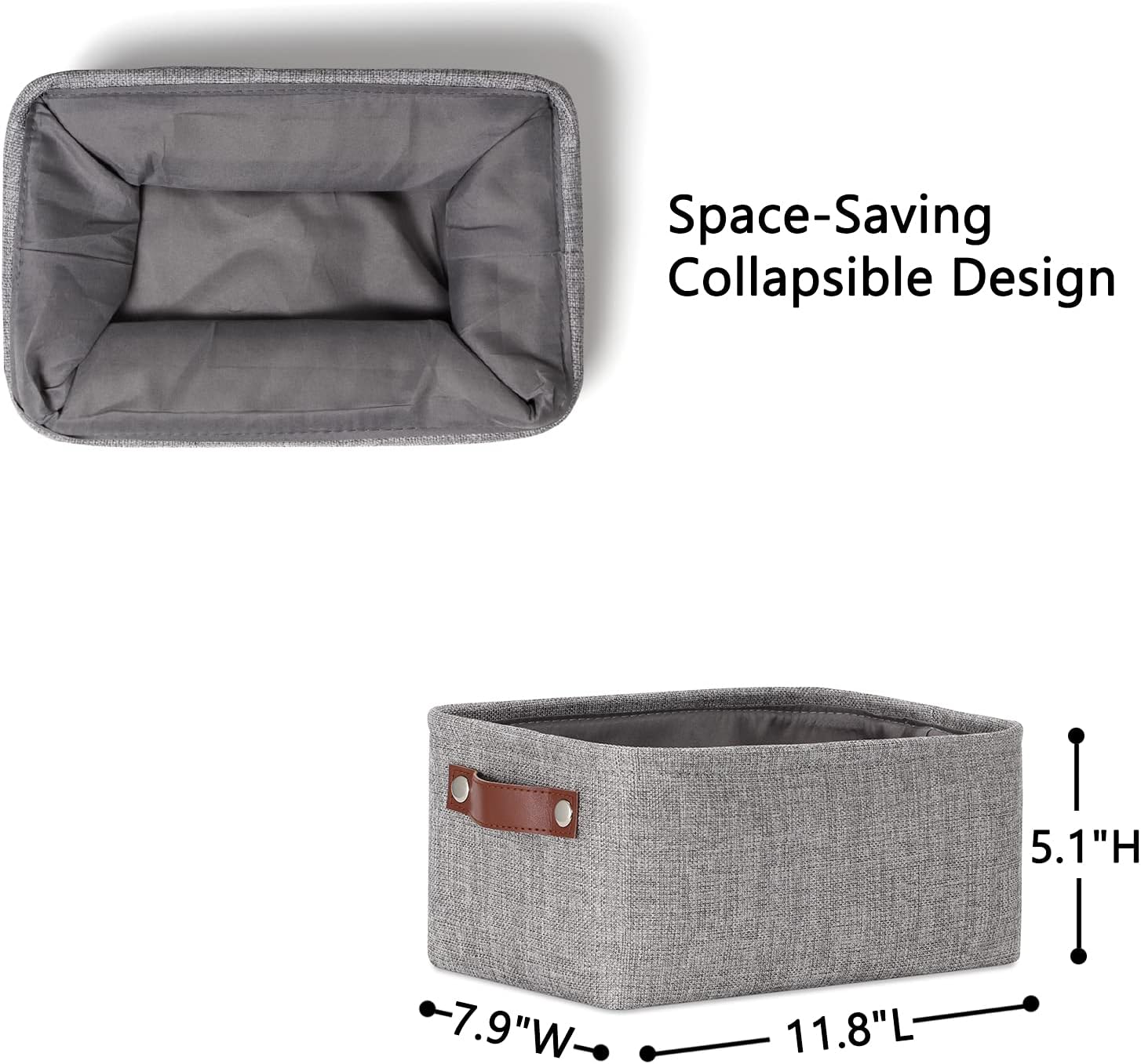 DULLEMELO Small Storage Baskets 11.8"x7.9"x5.1", Fabric Storage Bins for