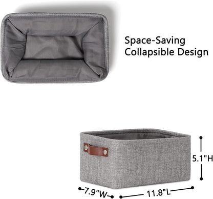DULLEMELO Small Storage Baskets 11.8"x7.9"x5.1", Fabric Storage Bins for