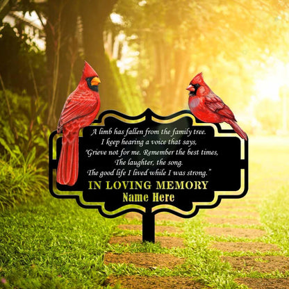Personalized Cemetery Memorial Metal Stakes, Cardinals Memorial Grave Markers,Graden Decorations