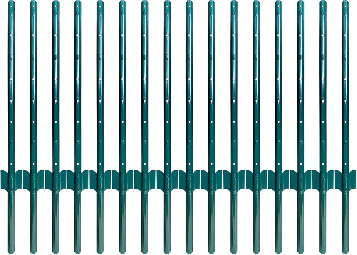 ARIFARO Fence Posts 3 Feet Sturdy Duty Metal Fencing Poles, Pack of 16, No Dig Garden U Post for