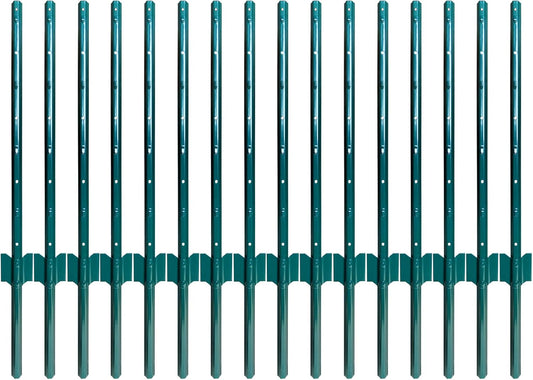 ARIFARO Fence Posts 3 Feet Sturdy Duty Metal Fencing Poles, Pack of 16, No Dig Garden U Post for