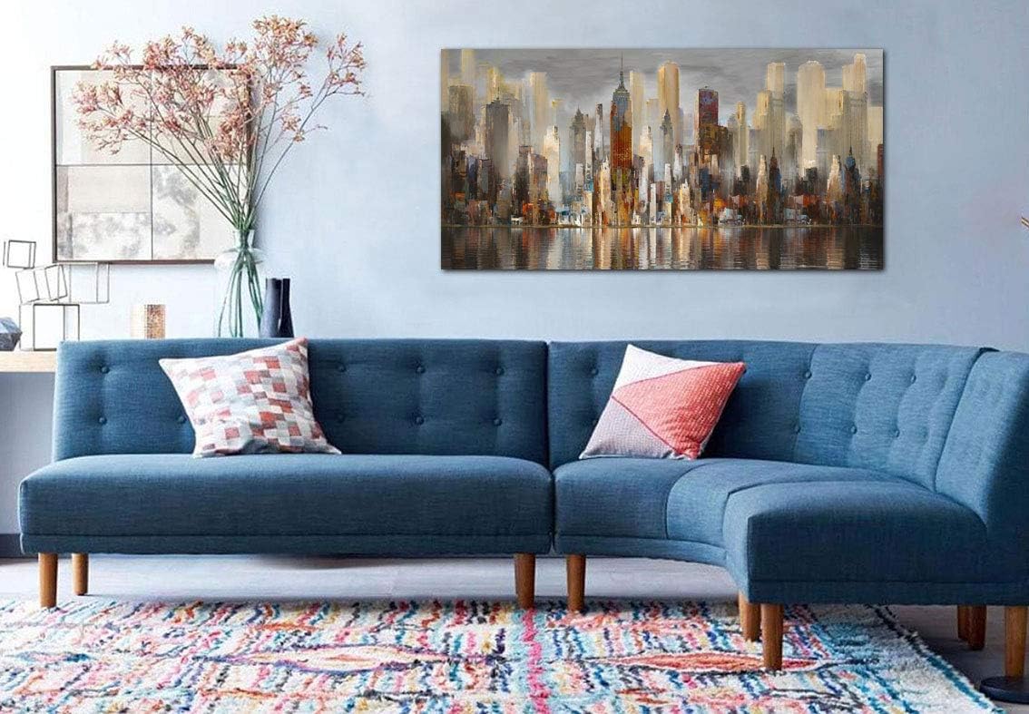 Wall Decorations Framed Large Cityscape New York Wall Decor Canvas Prints Abstract Brown City Theme