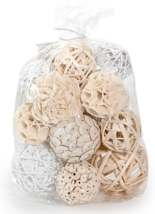 ANDALUCA Decorative Balls Bag Bowl Filler Home Decor (White)