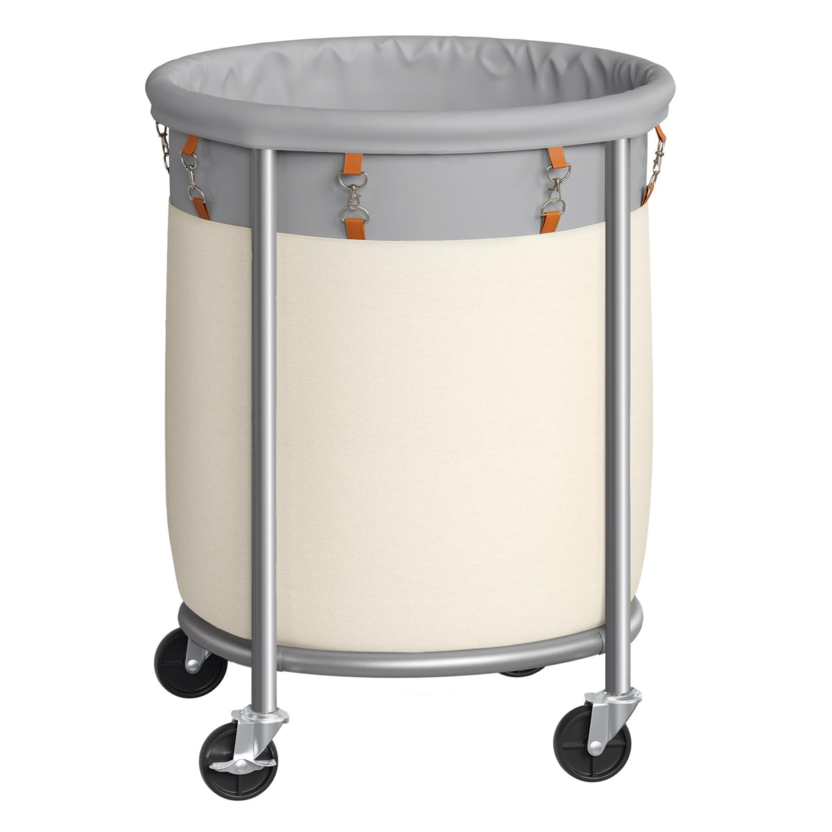 SONGMICS Laundry Basket with Wheels, 29 Gal., Steel Frame, Removable Bag
