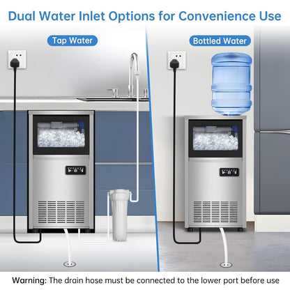 Ice Machine Commercial Ice Maker Machine, 150 Lbs /24H, 30 lbs Bin, Under Counter Built-in or