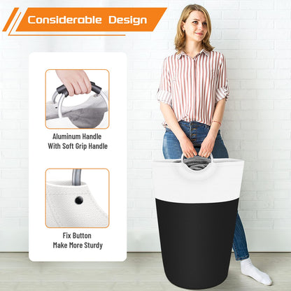 BlissTotes 90L Laundry Basket, Freestanding Collapsible Hamper, Black
