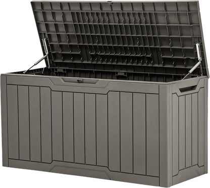 YITAHOME 80-Gallon Waterproof Resin Outdoor Storage Box, Lockable Storage Container for Outdoor