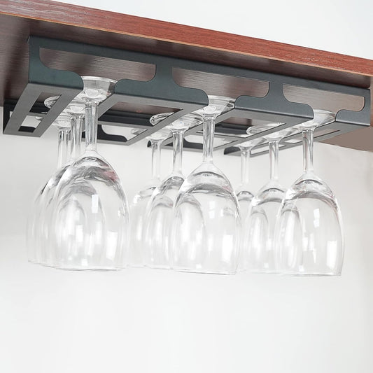 Wine Glass Rack - Under Cabinet Stemware Wine Glass Holder Glasses Storage Hanger Metal Hanging