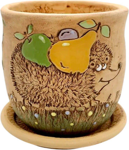 Ceramic Pot with Drainage Hole and Saucer, Plant Pots, Modern Decorative Planters for House Plants