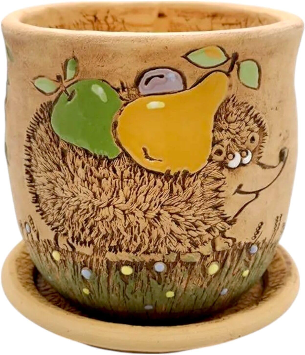 Ceramic Pot with Drainage Hole and Saucer, Plant Pots, Modern Decorative Planters for House Plants