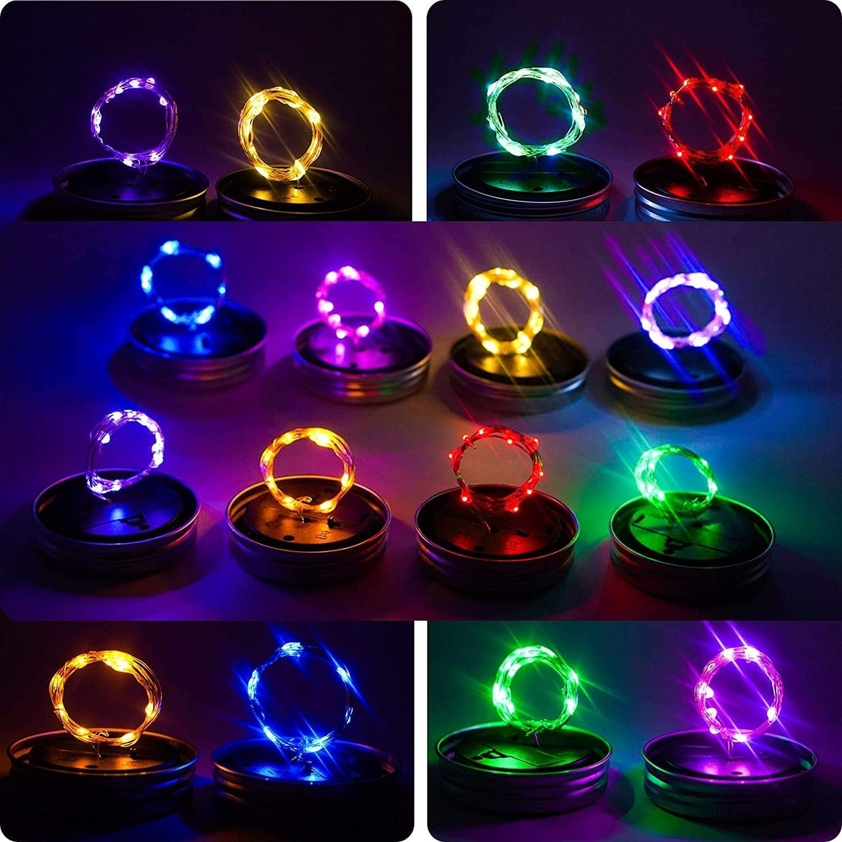ZNYCYE Mason Jar Solar Lights for Outside, 12 Pack 30LED Fairy Firefly Lights Mason Jar Solar Lids