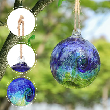 VCUTEKA Hanging Garden Gazing Ball, Hand-Blown Glass Witch Ball for Outdoor Garden Décor, 6"