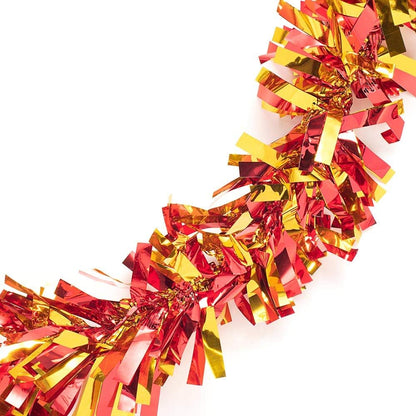 Anderson's Red & Gold Sparkle Glitter Metallic Tinsel Twist for Trailer Or Golf Cart, 4 inches Wide