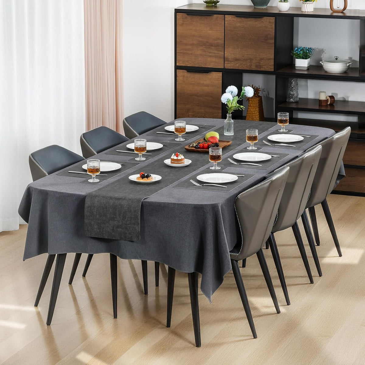 Myir JUN Placemats Dual Sided, Faux Leather Place Mats Set of 8 Indoor Placemats for Dining Table