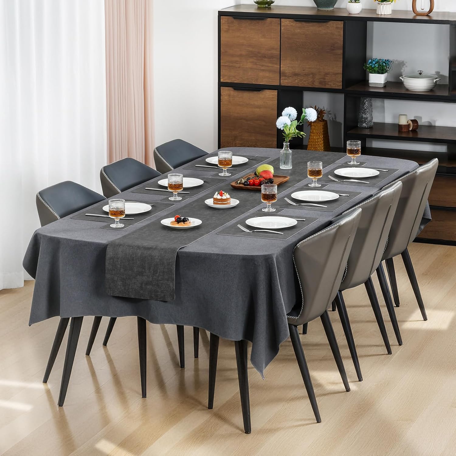 Myir JUN Placemats Dual Sided, Faux Leather Place Mats Set of 8 Indoor Placemats for Dining Table