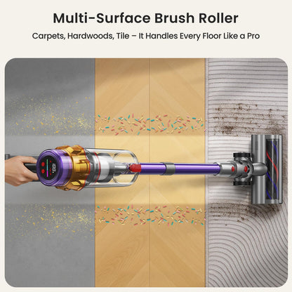 Xlife 550W Cordless Vacuum Cleaner 48KPa Powerful Suction, Long Runtime, Green Light Dust