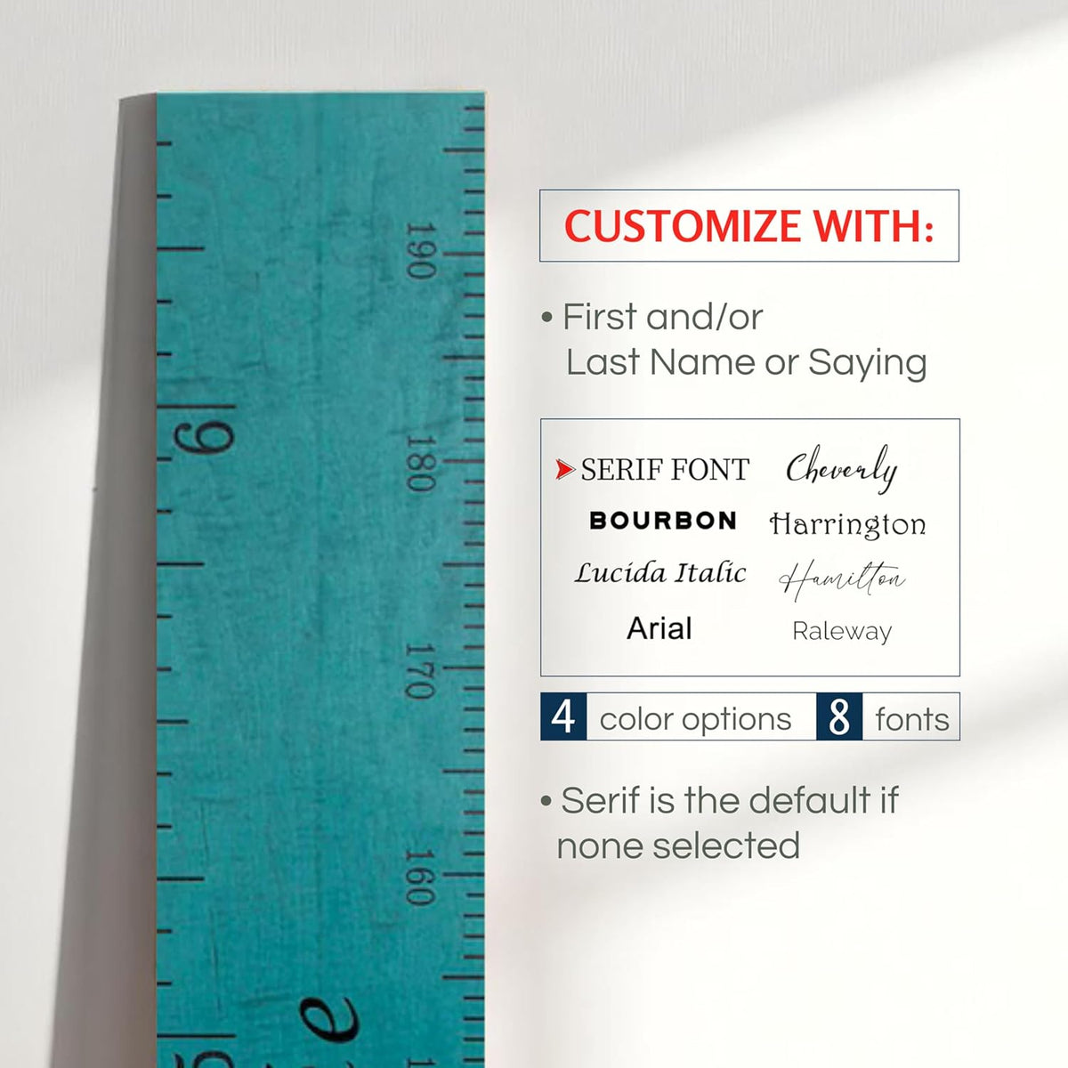 Personalized Wooden Growth Chart for Kids – Wall Height Ruler for Child Growth Tracking – Wooden