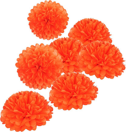 MISU 10" Orange Tissue Pom Poms DIY Tissue Paper Flowers for Birthday Wedding Baby Shower Tea Party