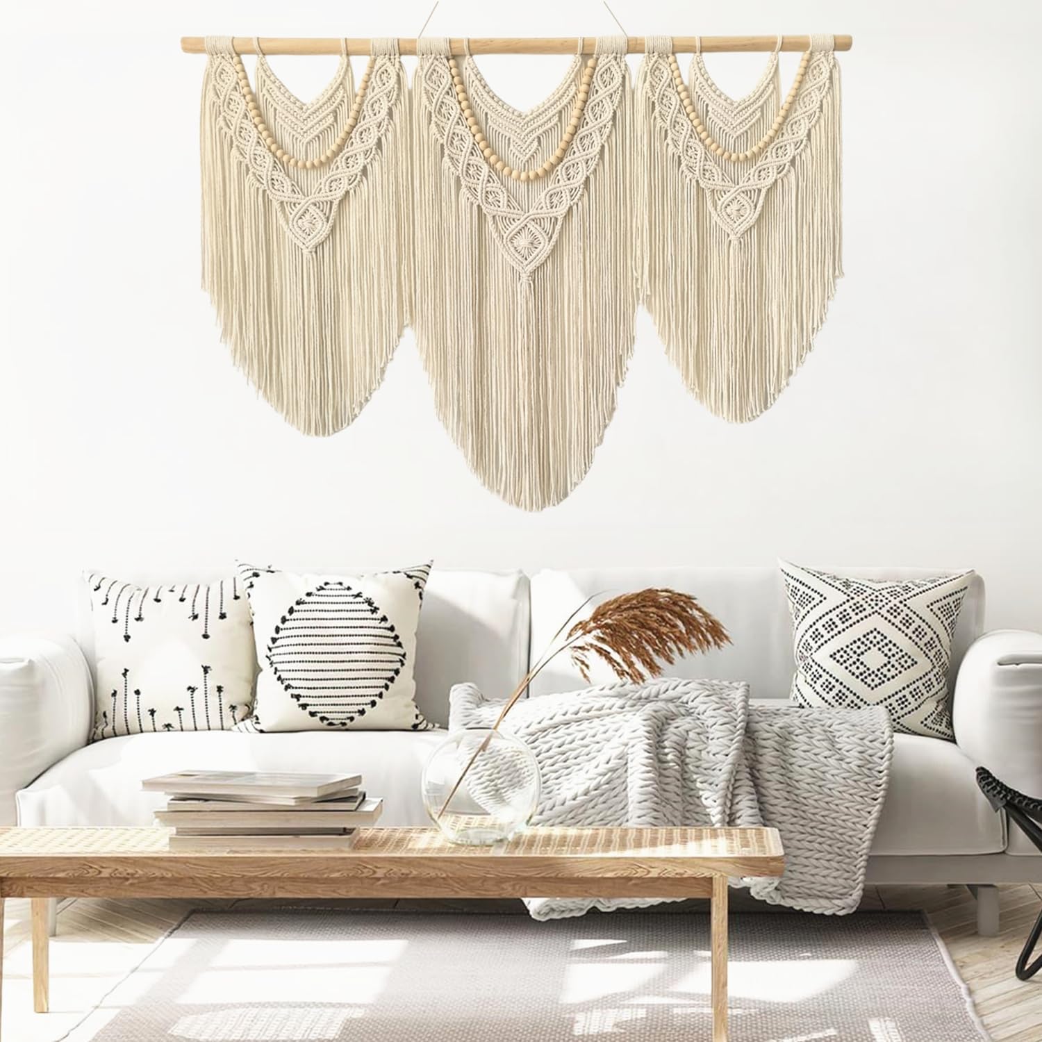 large macrame wall hanging - Boho Tapestry Macrame Wall Decor Art- Chic Bohemian Handmade Woven