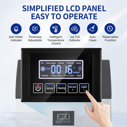Commercial Ice Maker 250Lbs/24H Under Counter Ice Machine with 77Lbs Storage Bin, 90 Ice Cubes in