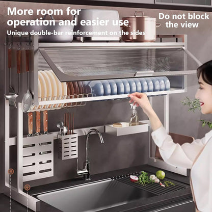 Home Furnishing Dish Rack Over Sink Stainless Steel Over The Sink Dish Drainer Drying Rack Space