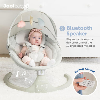 Jool Baby Nova Swing for Newborns - Electric Motorized Infant Swing, Bluetooth Music, 10 Preset