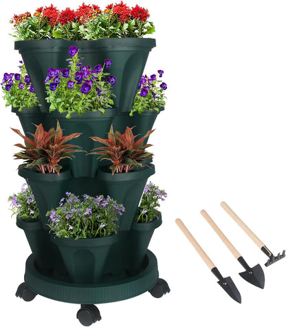 Vertical Planter 4 Tier Stackable Planters Garden Planters Strawberry Herb Flower and Vegetable