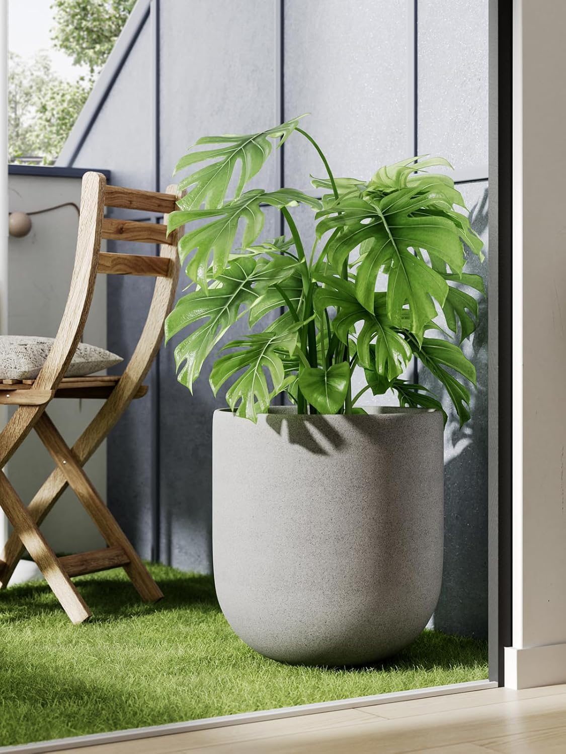 LE TAUCI 12 Inch Pots for Plants, Ceramic Large Planters for Indoor Plants, Indoor Plant Pots for