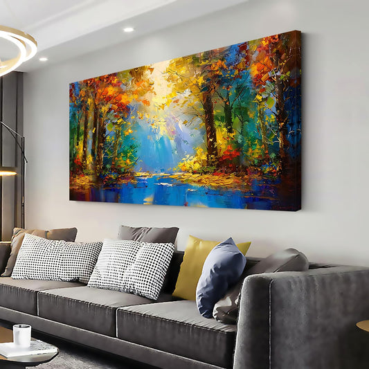 LASMOND Beautiful Colorful Forest Scenery Landscape Wall Art Decor Artwork for Bedroom Living Room