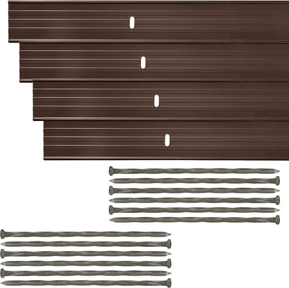 Dreamscape E-Z Edge Aluminum Landscape Edging - 8 Strips, 6ft Each (48ft Total), Brown