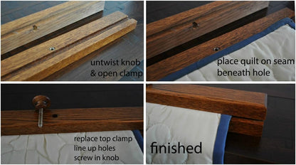 Oak Quilt Hanger for Wall - Amish Made, Rustic Tapestry Hangers - 42' Long, Michaels Stain, 35 lbs