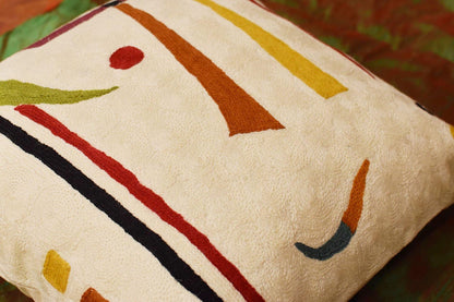 Kandinsky Contemporary Throw Pillow Cover - Cream | Modern Pillow Cases | Abstract Throw Pillows |