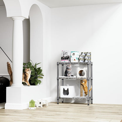 750 lbs 3 Tier Shelf Metal Storage Shelves Wire Rack Closet Organizers for Garage Kitchen Bathroom