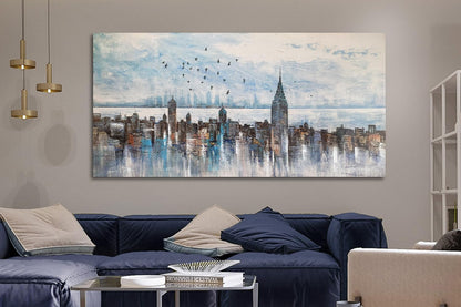 Arjun Cityscape Wall Art New York City Skyline Buildings Picture Modern Abstract Grey NYC Skyline