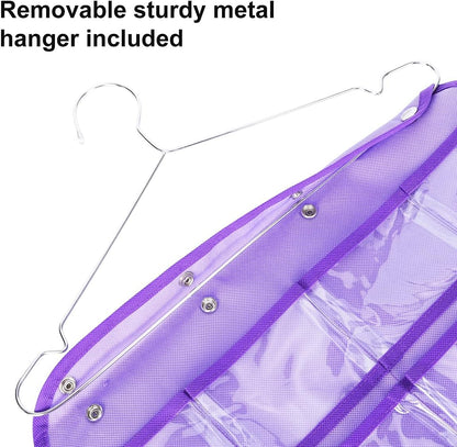 Dual Sided Hanging Organizer for Jewelry Makeup Storage Closet Organizers for Bows Socks Underwear