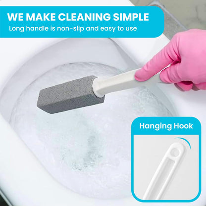 Pumice Stone Toilet Bowl Cleaner | Toilet Pumice Stone with Extra Long Handle | Scouring Stick for