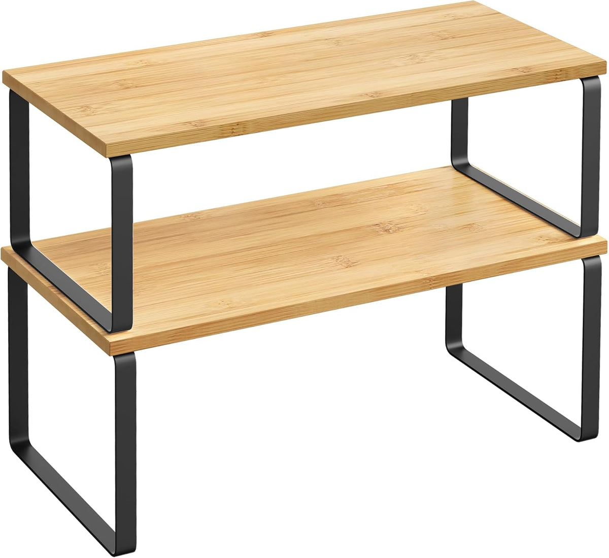 SONGMICS Cabinet Organizer Shelf, Set of 2 Kitchen Counter Shelves, Kitchen Storage, Spice Rack
