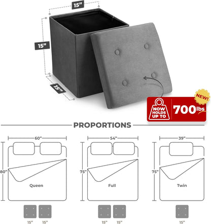 Sorbus Storage Ottoman Bench – Collapsible/Folding Bench Chest with Cover – Perfect Toy and Shoe