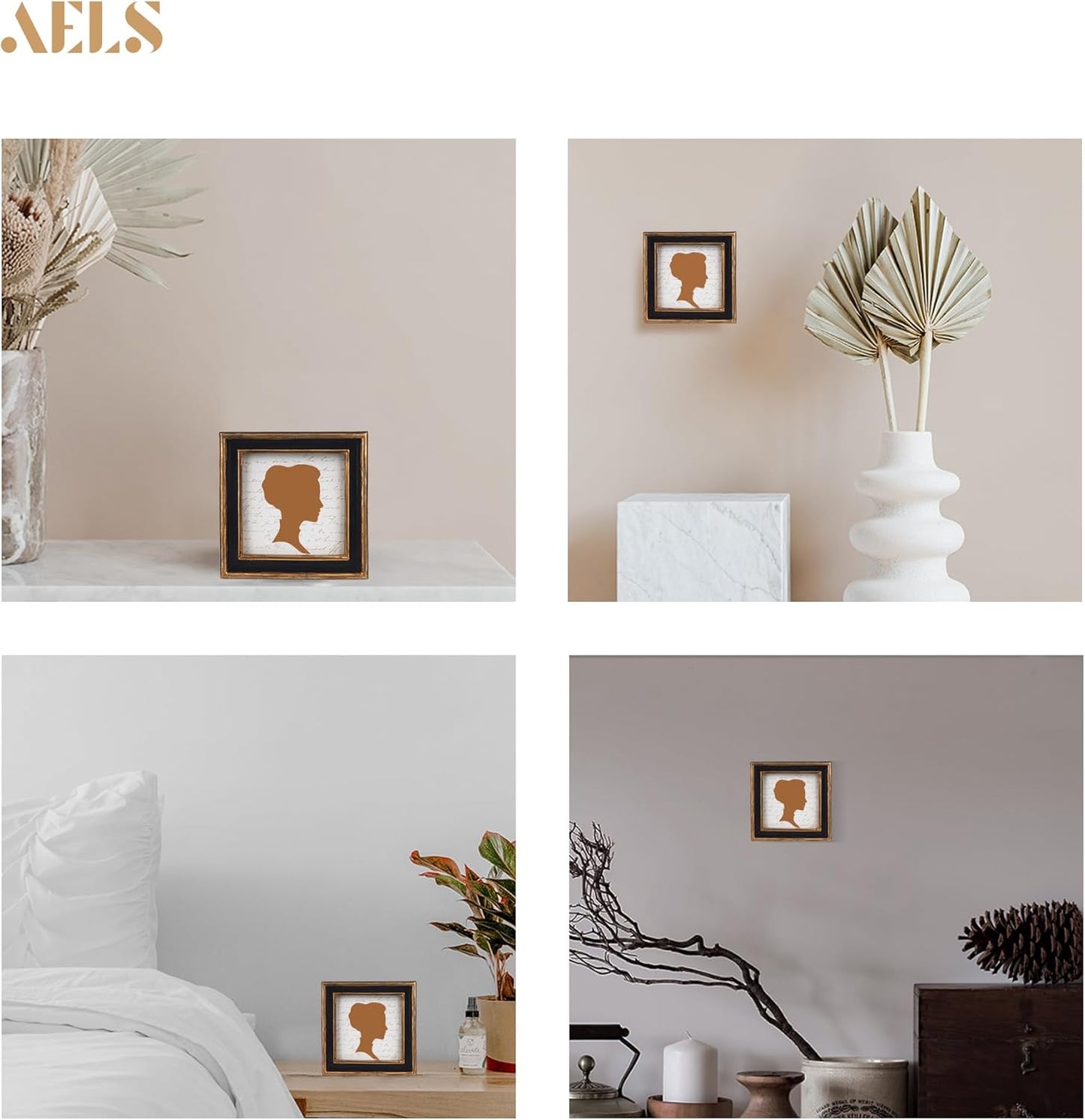 AELS 4x4 Inch Vintage Picture Frame, Elegant Luxury Antique Photo Frames with Glass Front, Photo