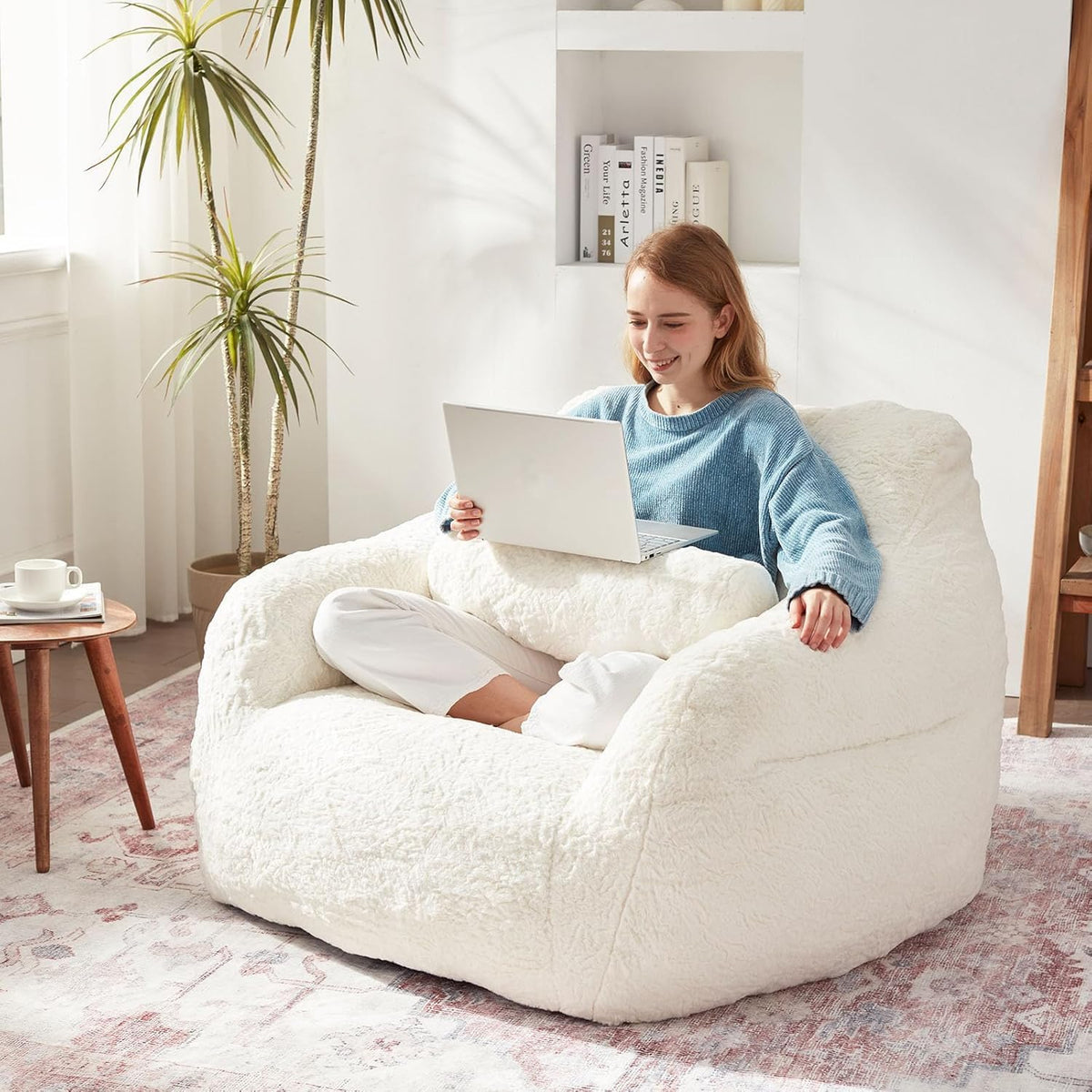 Bean Bag Chair for Adults with Pillow,Oversized Bean Bag Couch Chairs for Adults,Giant Lazy Couch