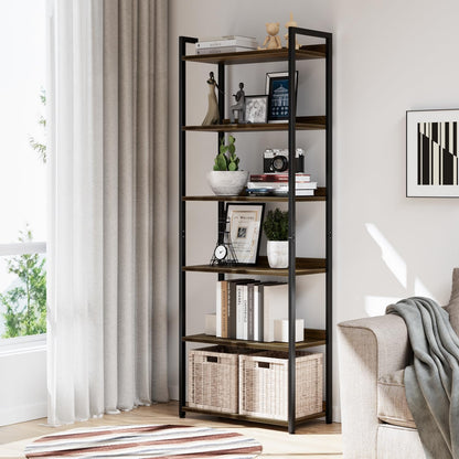 NUMENN Bookshelf, 6 Tier Bookshelves, Home Office Bookcase Shelf Storage Organizer, Free Standing