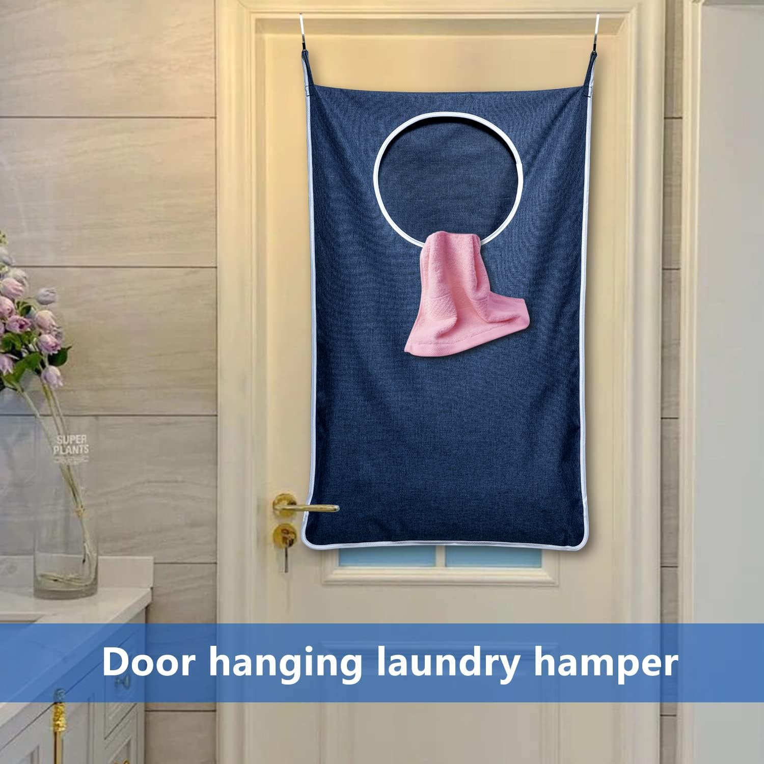 KEEPJOY Large Size 2Pack Hanging Laundry Hamper Bag, Door Hamper with 2 Hooks for Dirty Clothes